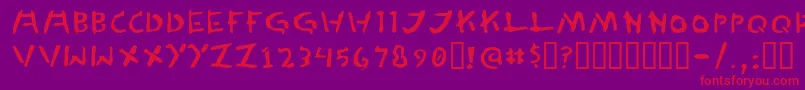 フォントTedCannon – 紫の背景に赤い文字