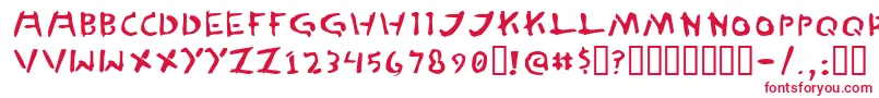 フォントTedCannon – 白い背景に赤い文字