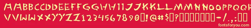 フォントTedCannon – 黄色の文字、赤い背景