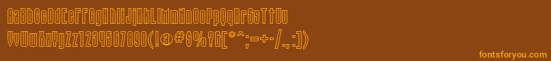 フォントSanasoftTauernC.Kz – オレンジ色の文字が茶色の背景にあります。