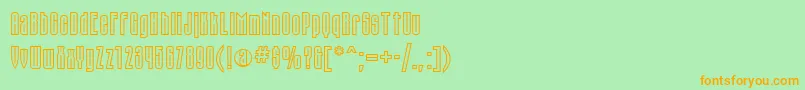 フォントSanasoftTauernC.Kz – オレンジの文字が緑の背景にあります。