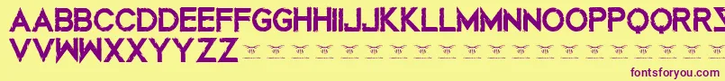Mustafarreloaded Font – Purple Fonts on Yellow Background