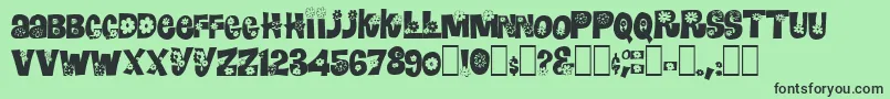 RomashulkaNormal Font – Black Fonts on Green Background