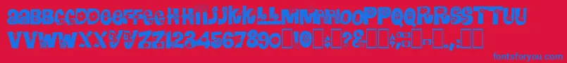RomashulkaNormal-fontti – siniset fontit punaisella taustalla