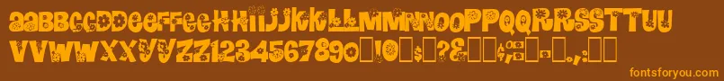 Czcionka RomashulkaNormal – pomarańczowe czcionki na brązowym tle