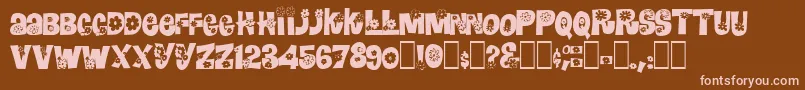 RomashulkaNormal Font – Pink Fonts on Brown Background
