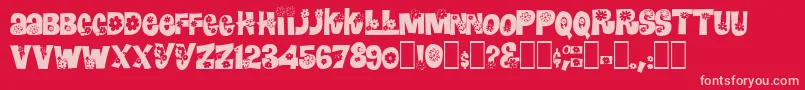 RomashulkaNormal Font – Pink Fonts on Red Background