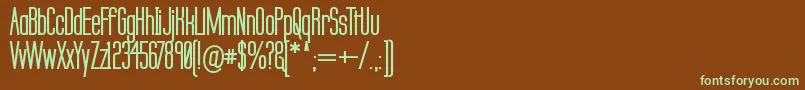 フォントLabtsecb – 緑色の文字が茶色の背景にあります。