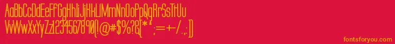 フォントLabtsecb – 赤い背景にオレンジの文字