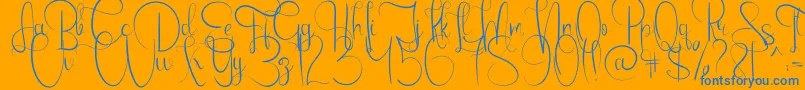 Emanuela Font – Blue Fonts on Orange Background