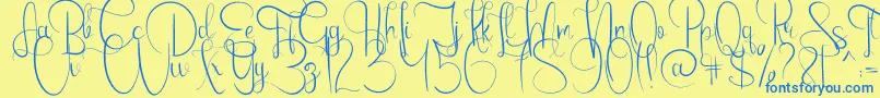 Emanuela Font – Blue Fonts on Yellow Background