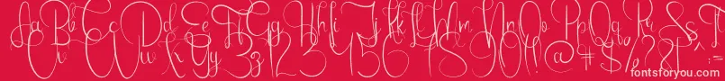 Emanuela Font – Pink Fonts on Red Background