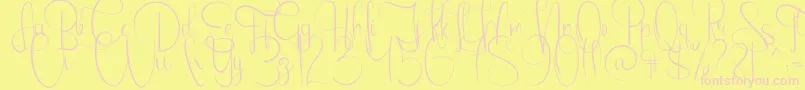 Emanuela Font – Pink Fonts on Yellow Background