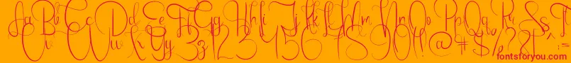 Emanuela Font – Red Fonts on Orange Background