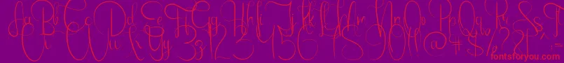 Emanuela Font – Red Fonts on Purple Background
