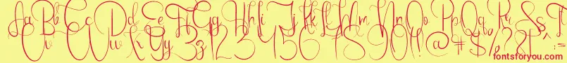 Emanuela Font – Red Fonts on Yellow Background