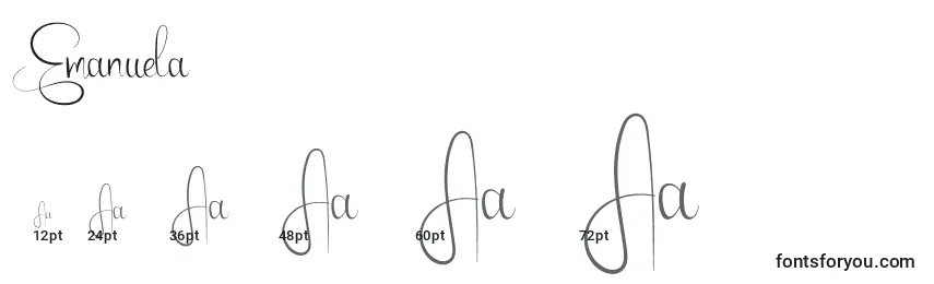 Größen der Schriftart Emanuela