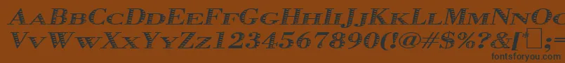 フォントGraphisOblique – 黒い文字が茶色の背景にあります