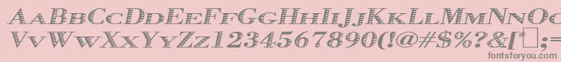 Fonte GraphisOblique – fontes cinzas em um fundo rosa