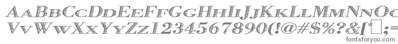 フォントGraphisOblique – 白い背景に灰色の文字