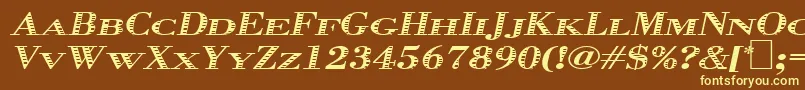 Шрифт GraphisOblique – жёлтые шрифты на коричневом фоне