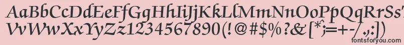 フォントZabriskiescriptDemiRegular – ピンクの背景に黒い文字