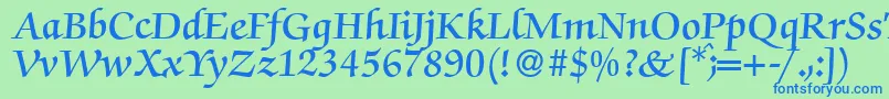 ZabriskiescriptDemiRegular Font – Blue Fonts on Green Background