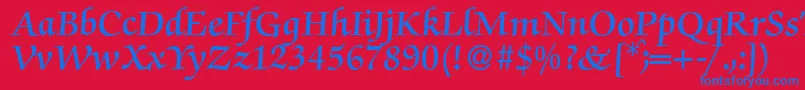 ZabriskiescriptDemiRegular Font – Blue Fonts on Red Background