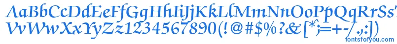 フォントZabriskiescriptDemiRegular – 白い背景に青い文字