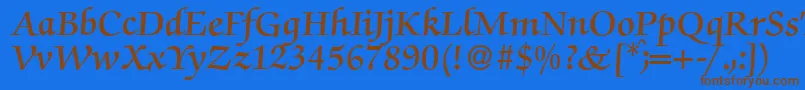Police ZabriskiescriptDemiRegular – polices brunes sur fond bleu