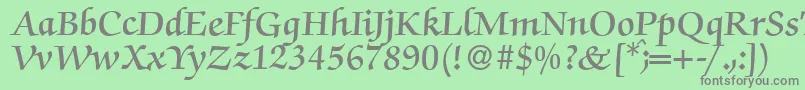 Czcionka ZabriskiescriptDemiRegular – szare czcionki na zielonym tle