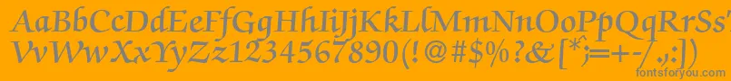 ZabriskiescriptDemiRegular-Schriftart – Graue Schriften auf orangefarbenem Hintergrund