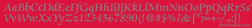 ZabriskiescriptDemiRegular Font – Gray Fonts on Red Background