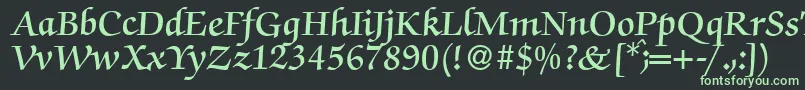 ZabriskiescriptDemiRegular Font – Green Fonts on Black Background