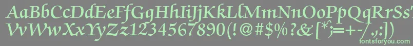 ZabriskiescriptDemiRegular-Schriftart – Grüne Schriften auf grauem Hintergrund