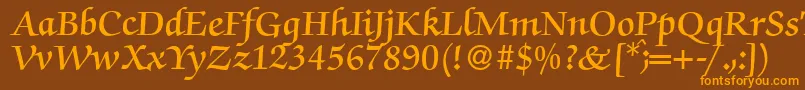 ZabriskiescriptDemiRegular Font – Orange Fonts on Brown Background