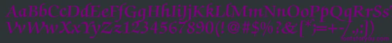 ZabriskiescriptDemiRegular-Schriftart – Violette Schriften auf schwarzem Hintergrund
