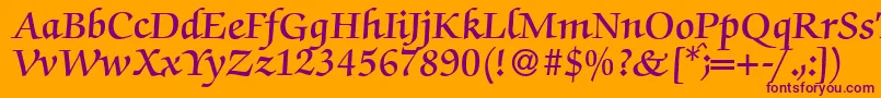 ZabriskiescriptDemiRegular Font – Purple Fonts on Orange Background