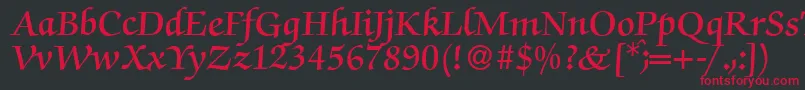 ZabriskiescriptDemiRegular Font – Red Fonts on Black Background