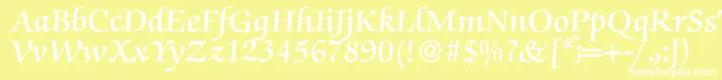 ZabriskiescriptDemiRegular Font – White Fonts on Yellow Background