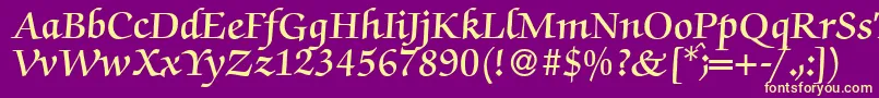 ZabriskiescriptDemiRegular Font – Yellow Fonts on Purple Background