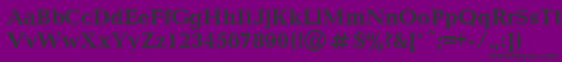 Czcionka UkrainianbalticaBold – czarne czcionki na fioletowym tle