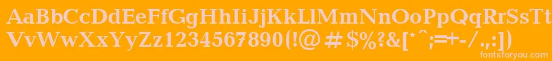 Police UkrainianbalticaBold – polices roses sur fond orange