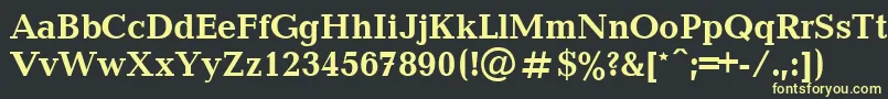 フォントUkrainianbalticaBold – 黒い背景に黄色の文字