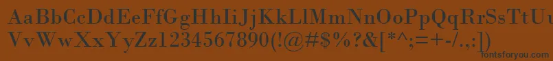 フォントBodoniMt – 黒い文字が茶色の背景にあります