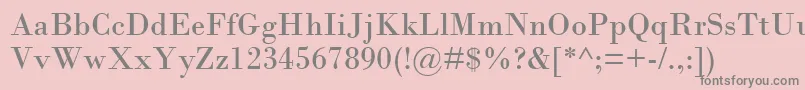 フォントBodoniMt – ピンクの背景に灰色の文字