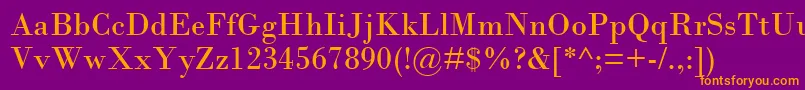 BodoniMt Font – Orange Fonts on Purple Background
