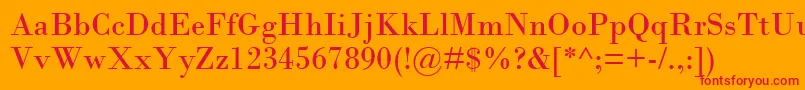 BodoniMt Font – Red Fonts on Orange Background