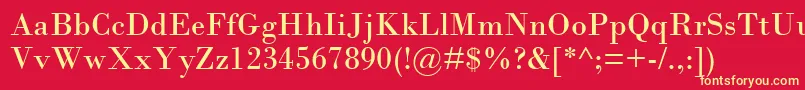 BodoniMt Font – Yellow Fonts on Red Background