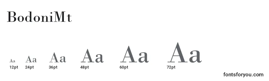 BodoniMt Font Sizes